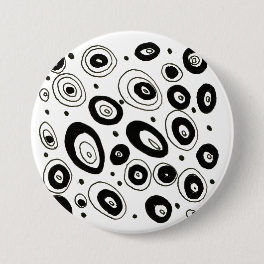 Knop Creative designers : zwart-wit Ronde Button 7,6 Cm (Voorkant)