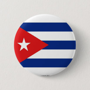 Knop Cubaanse vlag Ronde Button 5,7 Cm