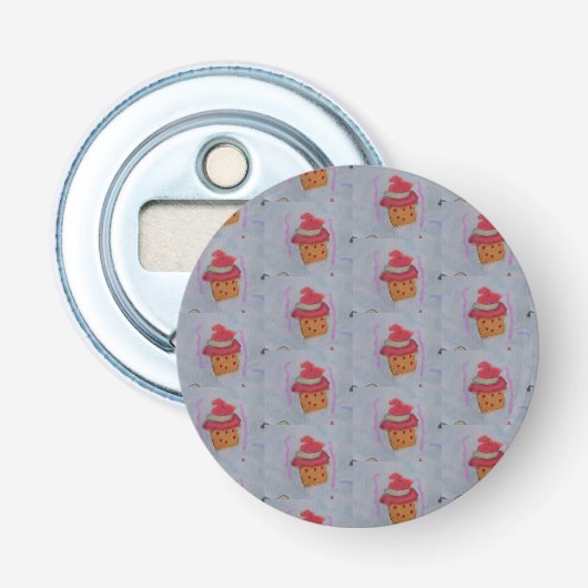 Knop Cupcakes Botsopening Button Flesopener (Voorkant)