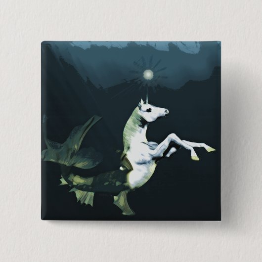 Knop Diep in de Zee Vierkante Button 5,1 Cm (Voorkant)