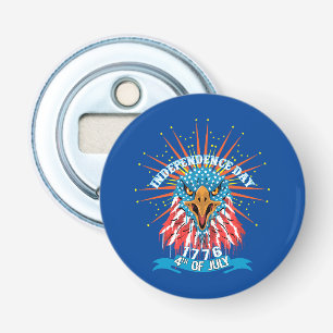 Knop flesopener American Beautiful Eagle Blue Button Flesopener