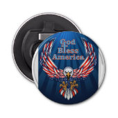 Knop flesopener American Beautiful Eagle W Button Flesopener (Voorkant)