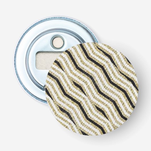 Knop Flesopener Goud Wit Zwart Button Flesopener (Voorkant)