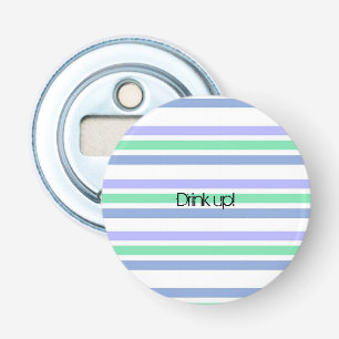 Knop Flesopener Groen Paarse Streep Button Flesopener