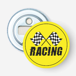 Knop Flesopener-Race Vlaggen Button Flesopener