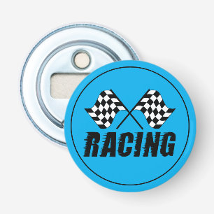 Knop Flesopener-Race Vlaggen Button Flesopener