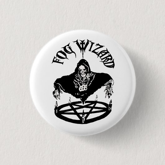 Knop Fog Wizard Evil Ronde Button 3,2 Cm (Voorkant)