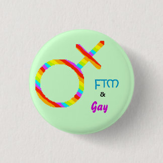 Knop FTM en Gay Ronde Button 3,2 Cm