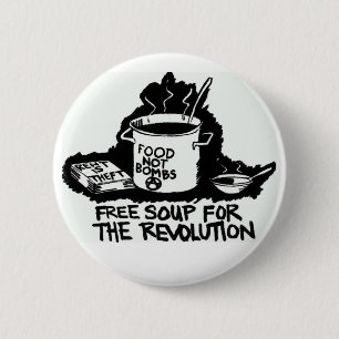 knop geen bommen ronde button 5,7 cm