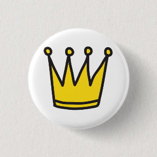 knop Gele kroonknop Ronde Button 3,2 Cm