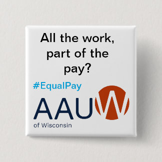 Knop Gelijk loon Vierkante Button 5,1 Cm