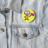 Knop 'gelukkig' - Gepersonaliseerd Ronde Button 5,7 Cm (In situ)