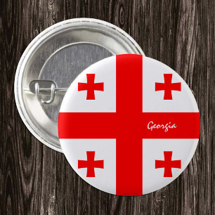 Knop Georgië, patriottische Georgische vlag mode Ronde Button 3,2 Cm
