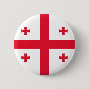 Knop Georgische vlag Ronde Button 5,7 Cm
