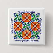 knop Good Fortune Pinback Vierkante Button 5,1 Cm (Voorkant)