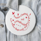 Knop Gratitude en liefdevolle goedheid Ronde Button 6,0 Cm (In situ)