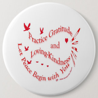 Knop Gratitude en liefdevolle goedheid Ronde Button 6,0 Cm