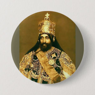 Knop Haile selassie I Ronde Button 7,6 Cm