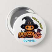 Knop : HALLOWEEN Griezelig #1 Ronde Button 7,6 Cm (Voorkant /achterkant)