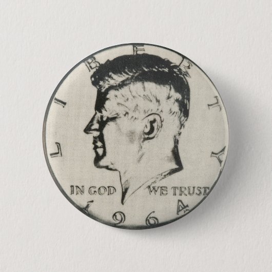 Knop Halve dollar JFK Ronde Button 5,7 Cm (Voorkant)
