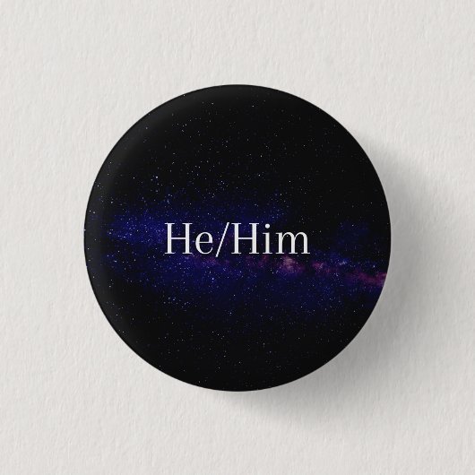 Knop He/Him Pronoun Ronde Button 3,2 Cm (Voorkant)