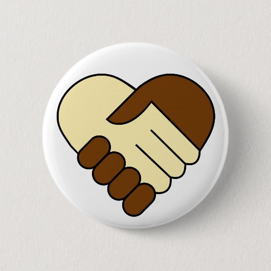 Knop 'Heart handshake' Ronde Button 5,7 Cm (Voorkant)