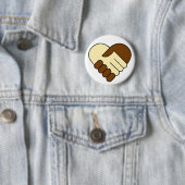 Knop 'Heart handshake' Ronde Button 5,7 Cm (In situ)