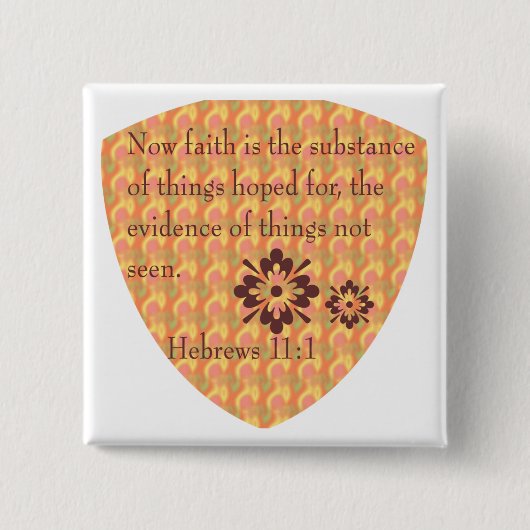 Knop Hebreeuws 11:1 Vierkante Button 5,1 Cm (Voorkant)