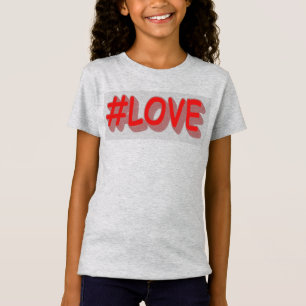 Knop het Ontwerp "#LOVE" van de Uitdrukking. Beste T-shirt