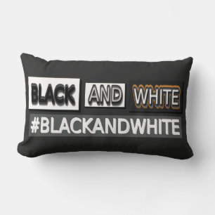 Knop het Ontwerp van de Uitdrukking "#BLACKANDWHIT Kussen
