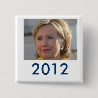 Knop Hillary 2012 Vierkante Button 5,1 Cm