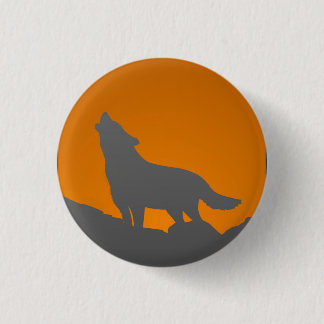 Knop Howling wolf Ronde Button 3,2 Cm
