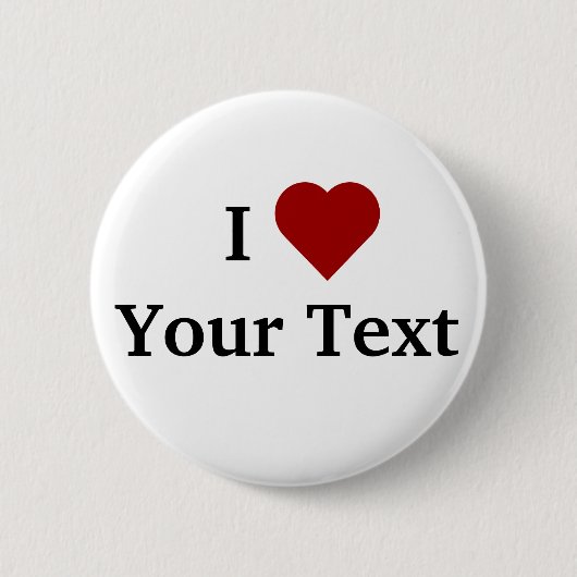 Knop I hart (personaliseren) Ronde Button 5,7 Cm (Voorkant)