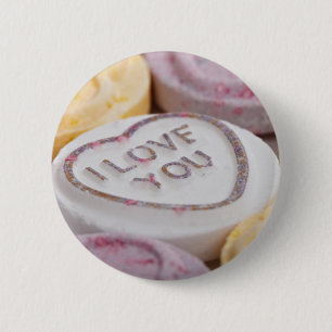 Knop "I Love You" Ronde Button 5,7 Cm