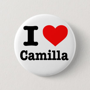 Knop 'Ik hou van Camilla' Ronde Button 5,7 Cm