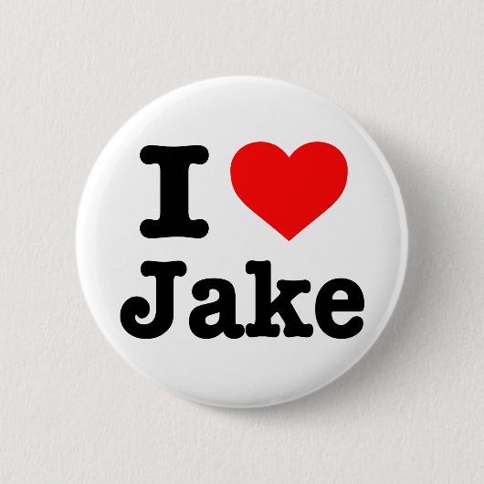 Knop "Ik hou van Jake" Ronde Button 5,7 Cm (Voorkant)