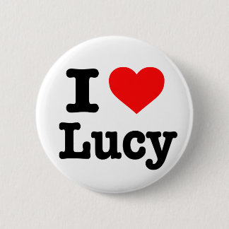 Knop 'Ik hou van Lucy' Ronde Button 5,7 Cm