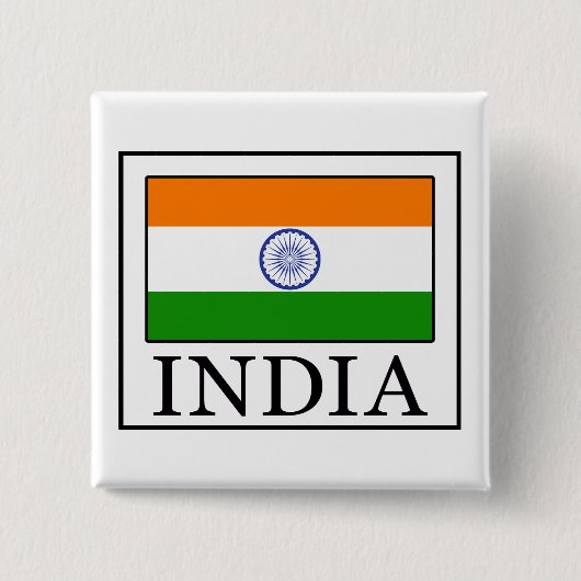Knop India Vierkante Button 5,1 Cm (Voorkant)