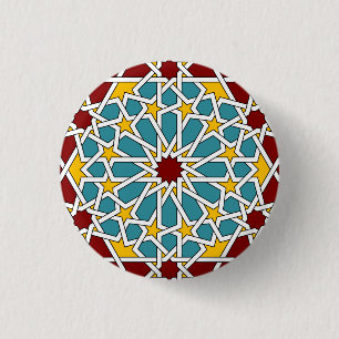 Knop Islamitisch geometrisch patroon Ronde Button 3,2 Cm