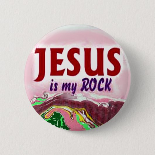 Knop-Jezus is mijn steen Ronde Button 5,7 Cm (Voorkant)