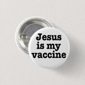 Knop Jezus is mijn vaccin Ronde Button 3,2 Cm (Voorkant /achterkant)