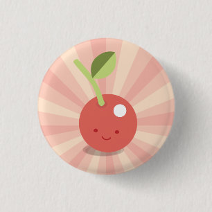 Knop Kawaii Cherry Ronde Button 3,2 Cm