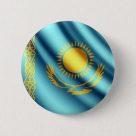 Knop Kazachstan-wasvlag Ronde Button 5,7 Cm
