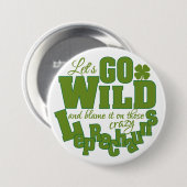 Knop Leprechaun - groot Ronde Button 7,6 Cm (Voorkant /achterkant)