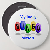 Knop Lucky Bingo Ronde Button 6,0 Cm (Voorkant /achterkant)