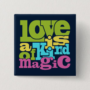 Knop Magical Love Vierkante Button 5,1 Cm