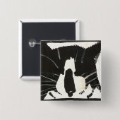 knop "Maow" Vierkante Button 5,1 Cm (Voorkant /achterkant)