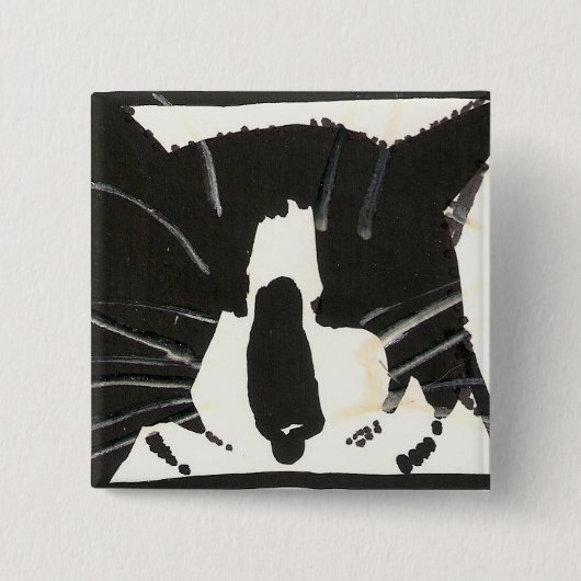 knop "Maow" Vierkante Button 5,1 Cm (Voorkant)