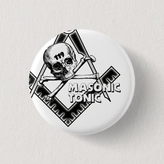 knop masonic-tonic-with-skull ronde button 3,2 cm (Voorkant)