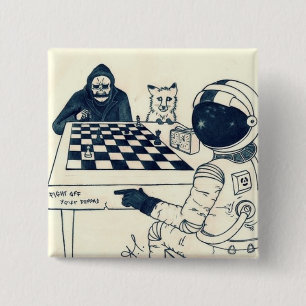 Knop Merk New's Albums Vierkante Button 5,1 Cm